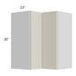 RTA Milan Beige Matte 24" x 30" Square Corner Wall Cabinet-Left Hinged with 1 Finished End Panel