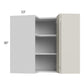 RTA Milan Beige Matte 24" x 30" Square Corner Wall Cabinet-Left Hinged with 1 Finished End Panel
