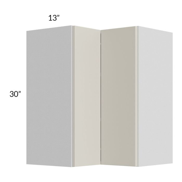 RTA Milan Beige Matte 24" x 30" Square Corner Wall Cabinet-Right Hinged with 1 Finished End Panel