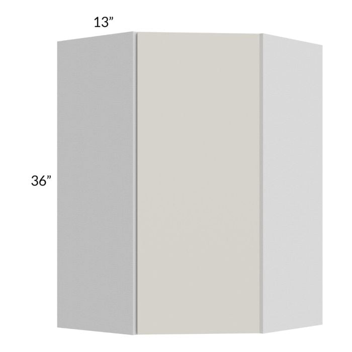 RTA Milan Beige Matte 24" x 36" Diagonal Corner Wall Cabinet-Right Hinged with 2 Finished End Panels