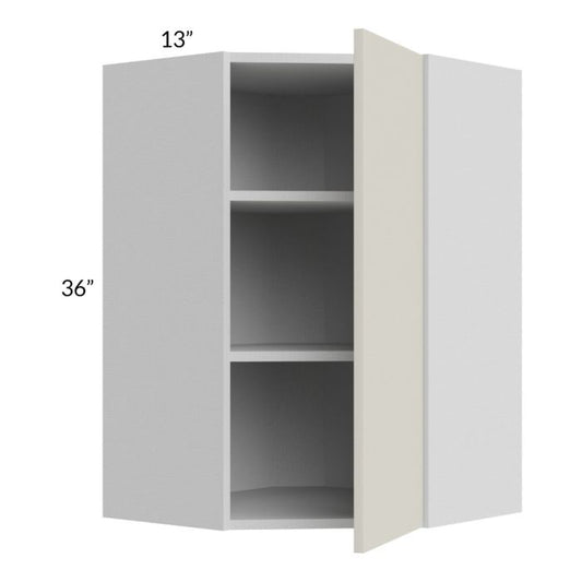RTA Milan Beige Matte 24" x 36" Diagonal Corner Wall Cabinet-Right Hinged