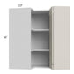 RTA Milan Beige Matte 24" x 36" Square Corner Wall Cabinet-Left Hinged with 1 Finished End Panel