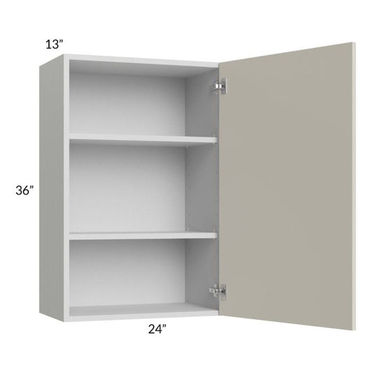 RTA Milan Beige Matte 24" x 36" Wall Cabinet (1 door)-Right Hinged with 1 Finished Side