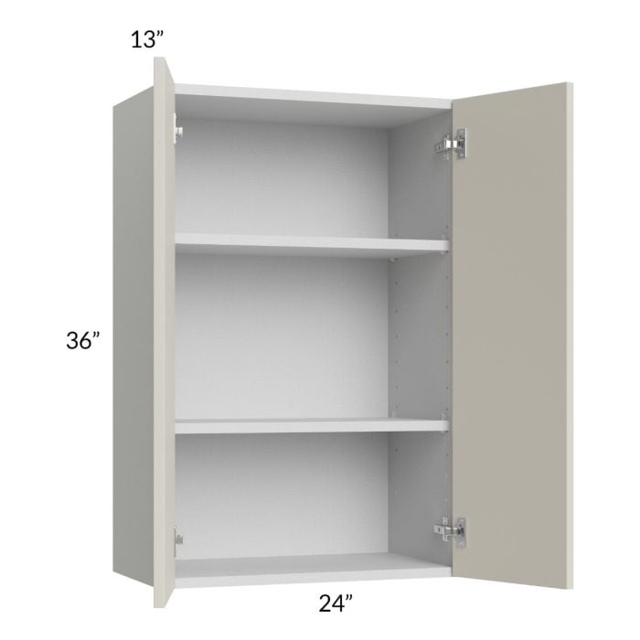 RTA Milan Beige Matte 24" x 36" Wall Cabinet with 1 Finished End Panel