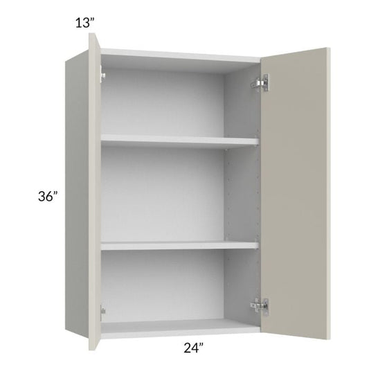 RTA Milan Beige Matte 24" x 36" Wall Cabinet with 1 Finished End Panel