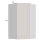RTA Milan Beige Matte 24" x 42" Diagonal Corner Wall Cabinet-Left Hinged