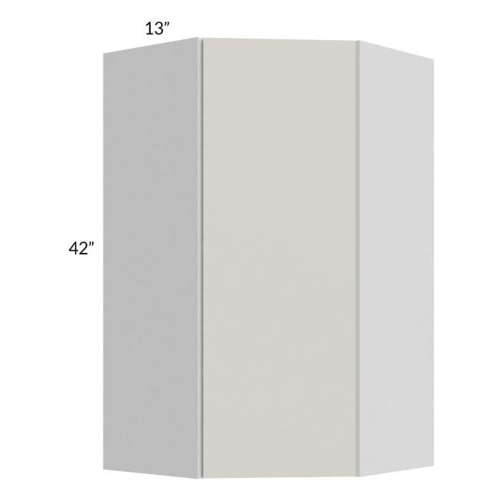 RTA Milan Beige Matte 24" x 42" Diagonal Corner Wall Cabinet-Left Hinged