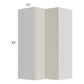 RTA Milan Beige Matte 24" x 42" Square Corner Wall Cabinet-Left Hinged