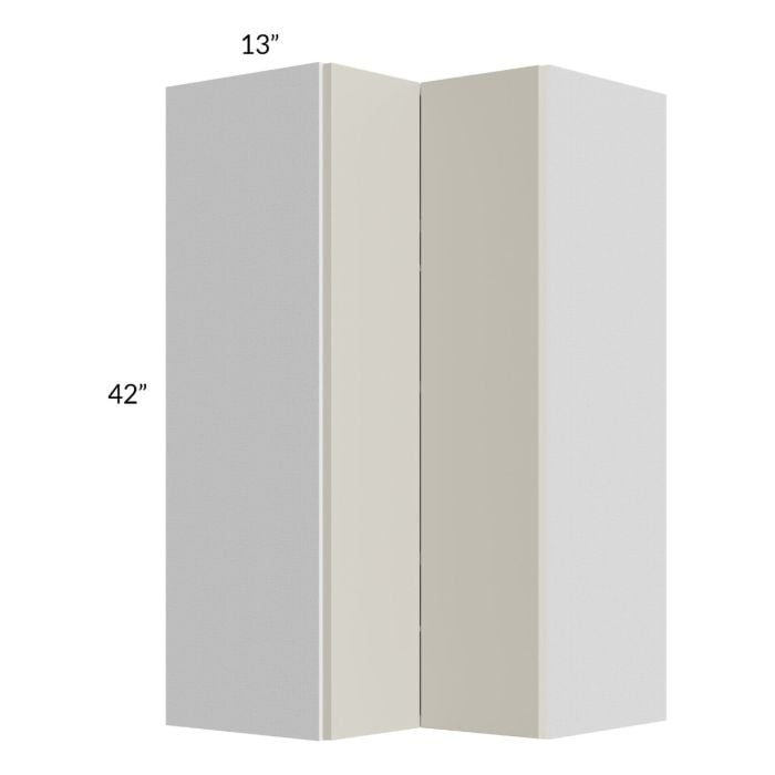 RTA Milan Beige Matte 24" x 42" Square Corner Wall Cabinet-Right Hinged with 2 Finished End Panels