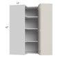 RTA Milan Beige Matte 24" x 42" Square Corner Wall Cabinet-Right Hinged with 2 Finished End Panels