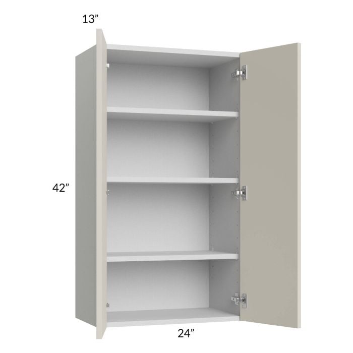 RTA Milan Beige Matte 24" x 42" Wall Cabinet with 2 Finished End Panels
