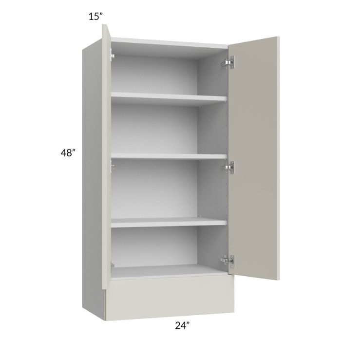 RTA Milan Beige Matte 24" x 48" x 15" Wall Cabinet Hinged with Drawers and 1 Finished End Panel