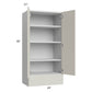 RTA Milan Beige Matte 24" x 48" x 15" Wall Cabinet Hinged with Drawers