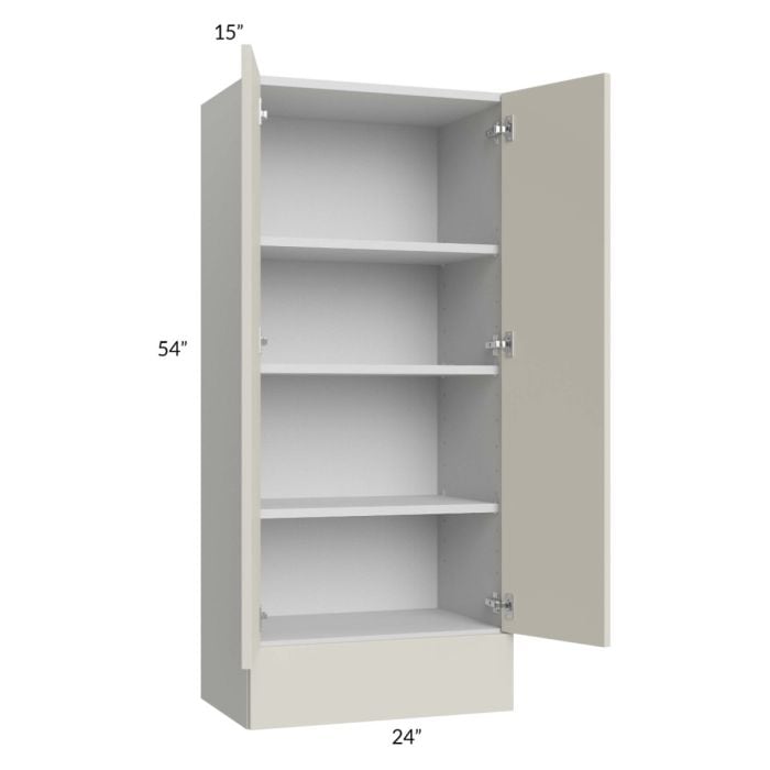 RTA Milan Beige Matte 24" x 54" x 15" Wall Cabinet Hinged with Drawers and 1 Finished End Panel