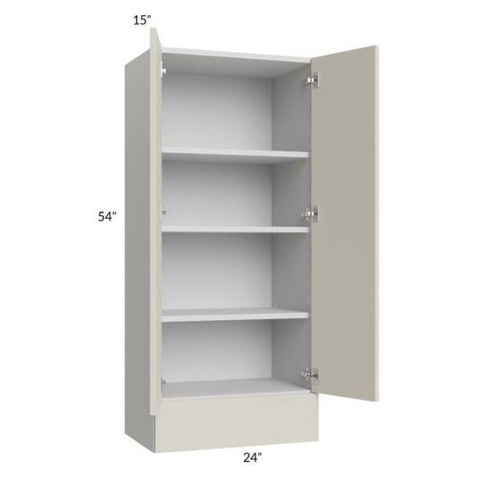 RTA Milan Beige Matte 24" x 54" x 15" Wall Cabinet Hinged with Drawers and 1 Finished End Panel