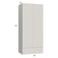 RTA Milan Beige Matte 24" x 54" x 15" Wall Cabinet Hinged with Drawers and 2 Finished End Panels
