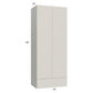 RTA Milan Beige Matte 24" x 60" x 15" Wall Cabinet Hinged with Drawers and 1 Finished End Panel