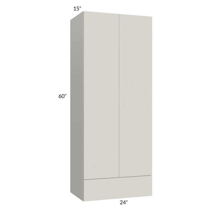 RTA Milan Beige Matte 24" x 60" x 15" Wall Cabinet Hinged with Drawers and 2 Finished End Panels