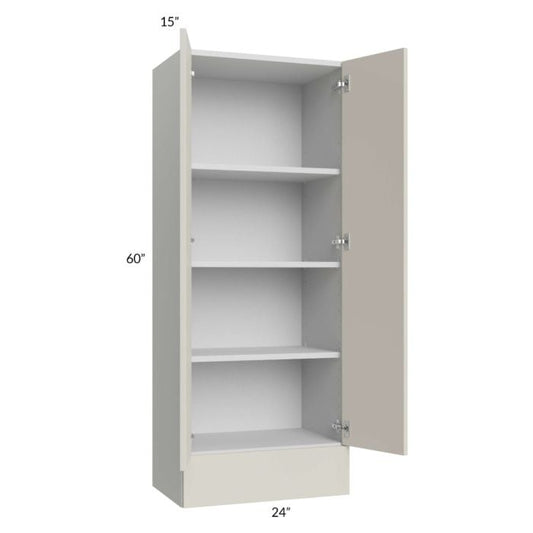 RTA Milan Beige Matte 24" x 60" x 15" Wall Cabinet Hinged with Drawers and 2 Finished End Panels