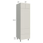 RTA Milan Beige Matte 24" x 84" Combo Oven Cabinet with 1 Finished Side