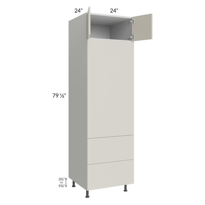 RTA Milan Beige Matte 24" x 84" Combo Oven Cabinet with 2 Finished Sides
