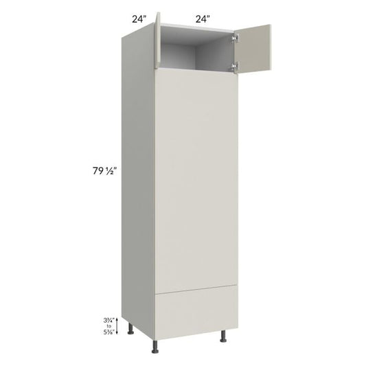 RTA Milan Beige Matte 24" x 84" Double Oven Cabinet with 2 Finished Sides