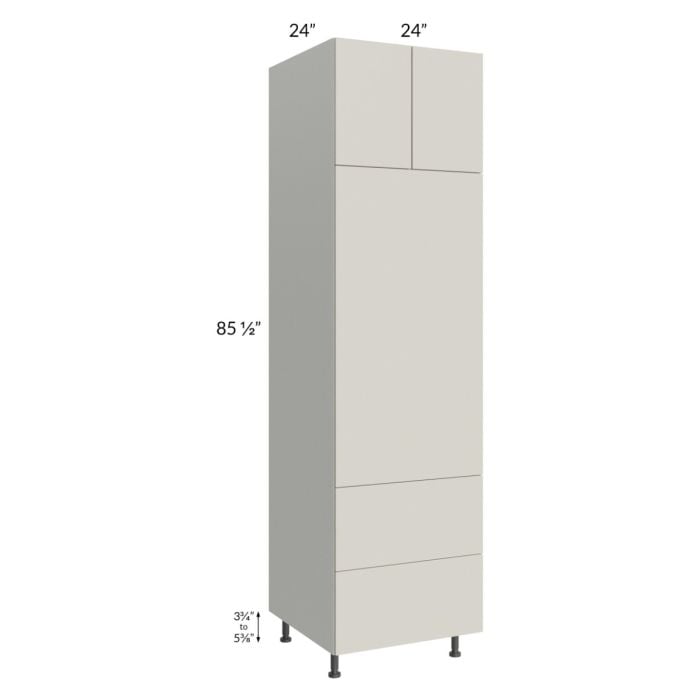RTA Milan Beige Matte 24" x 90" Combo Oven Cabinet with 2 Finished Sides