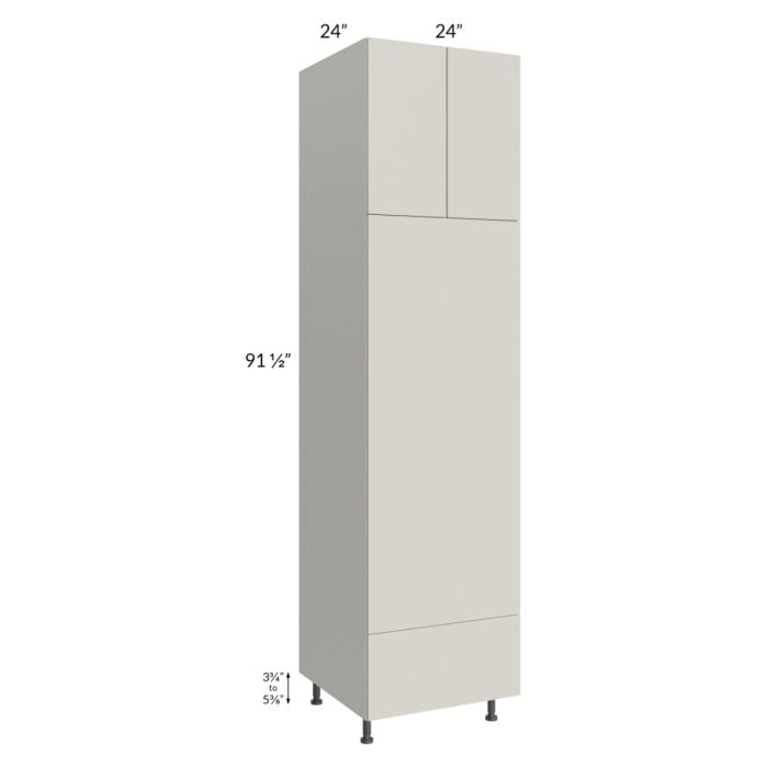 RTA Milan Beige Matte 24" x 96" Double Oven Cabinet with 1 Finished Side