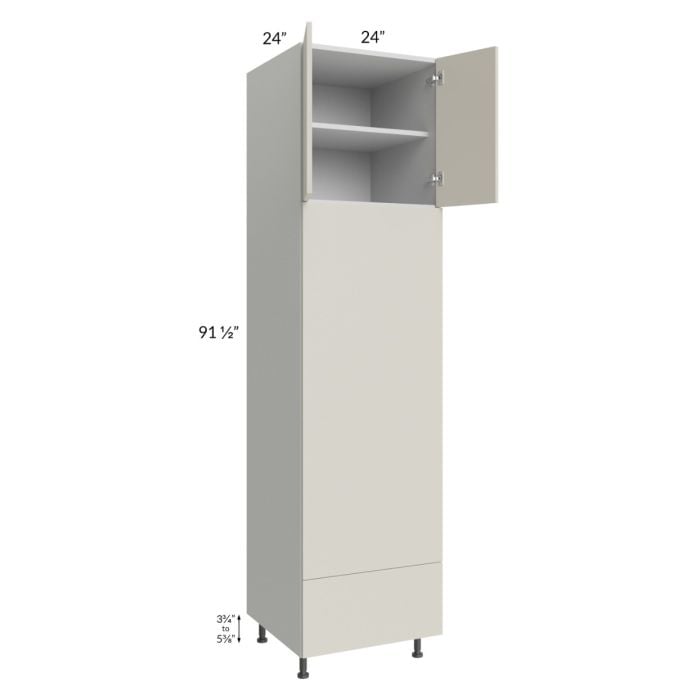 RTA Milan Beige Matte 24" x 96" Double Oven Cabinet with 2 Finished Sides