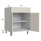 RTA Milan Beige Matte 27" Base Cabinet with 1 Finished Side and 2 Roll Out Trays