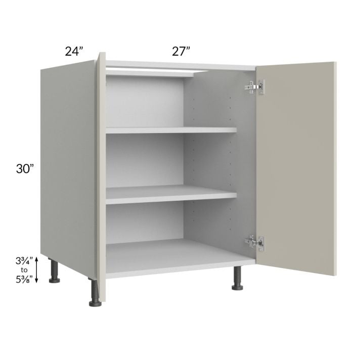 RTA Milan Beige Matte 27" Full Height Door Base Cabinet with 2 Finished Sides
