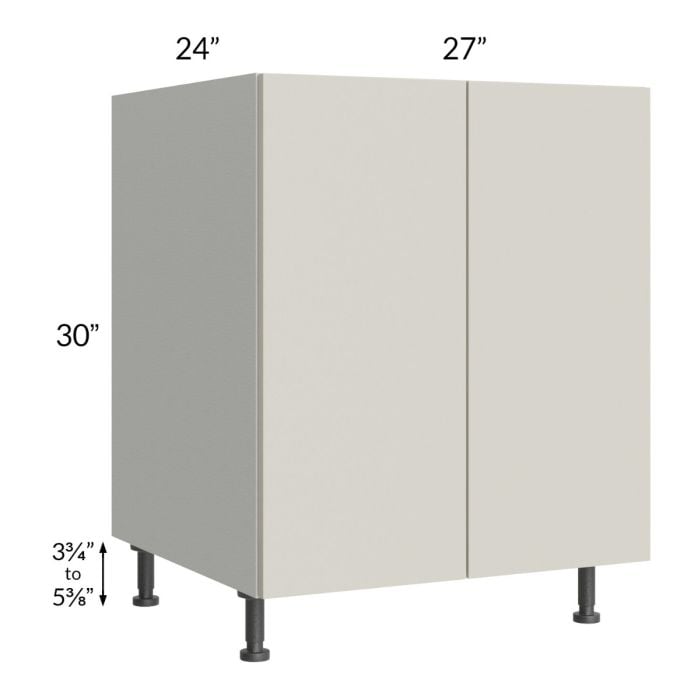 RTA Milan Beige Matte 27" Full Height Door Base Cabinet with 2 Roll Out Trays