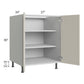 RTA Milan Beige Matte 27" Full Height Door Base Cabinet with 2 Roll Out Trays