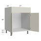 RTA Milan Beige Matte 27" Sink Base Cabinet with 1 Finished Side and Sink Tilt-Out