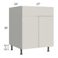 RTA Milan Beige Matte 27" Sink Base Cabinet with Sink Tilt-Out