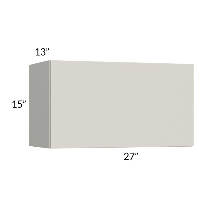 RTA Milan Beige Matte 27" x 15" Lift-Up Door Wall Cabinet with 2 Finished End Panels