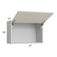 RTA Milan Beige Matte 27" x 18" Lift-Up Door Wall Cabinet with 1 Finished End Panel