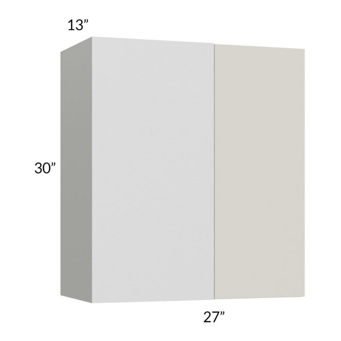 RTA Milan Beige Matte 27" x 30" Blind Corner Wall Cabinet-Right-Hinged Door on Left