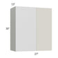 RTA Milan Beige Matte 27" x 30" Blind Corner Wall Cabinet-Right-Hinged Door on Left with 2 Finished End Panels