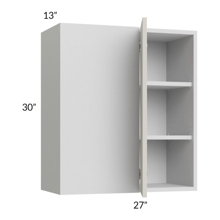 RTA Milan Beige Matte 27" x 30" Blind Corner Wall Cabinet-Right-Hinged Door on Left