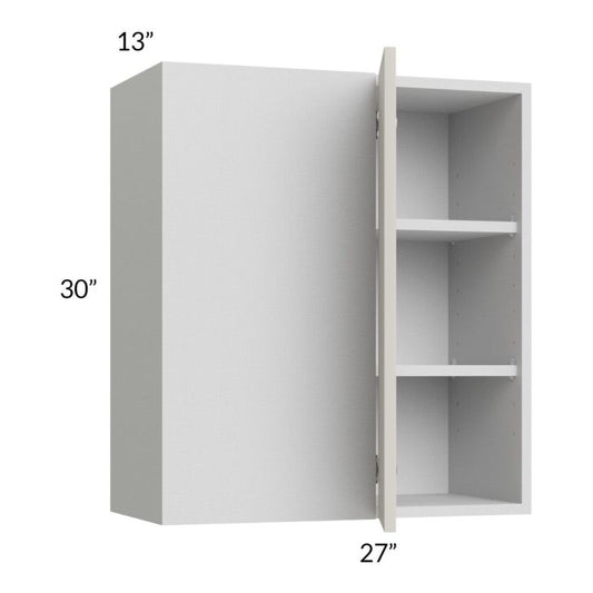 RTA Milan Beige Matte 27" x 30" Blind Corner Wall Cabinet-Right-Hinged Door on Left
