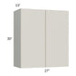 RTA Milan Beige Matte 27" x 30" Wall Cabinet with 1 Finished End Panel
