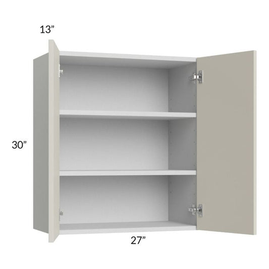 RTA Milan Beige Matte 27" x 30" Wall Cabinet with 2 Finished End Panels
