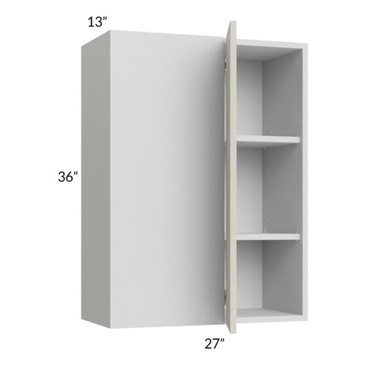 RTA Milan Beige Matte 27" x 36" Blind Corner Wall Cabinet-Left-Hinged Door on Right