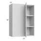 RTA Milan Beige Matte 27" x 36" Blind Corner Wall Cabinet-Right-Hinged Door on Left with 1 Finished End Panel