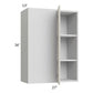 RTA Milan Beige Matte 27" x 36" Blind Corner Wall Cabinet-Right-Hinged Door on Left with 2 Finished End Panels