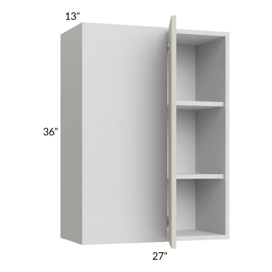 RTA Milan Beige Matte 27" x 36" Blind Corner Wall Cabinet-Right-Hinged Door on Left