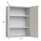 RTA Milan Beige Matte 27" x 36" Wall Cabinet with 1 Finished End Panel