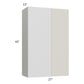 RTA Milan Beige Matte 27" x 42" Blind Corner Wall Cabinet-Right-Hinged Door on Left