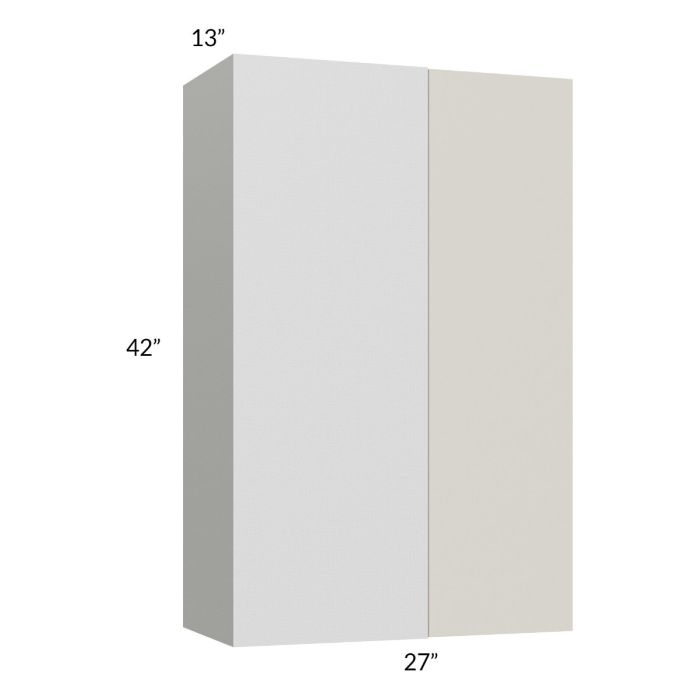RTA Milan Beige Matte 27" x 42" Blind Corner Wall Cabinet-Right-Hinged Door on Left